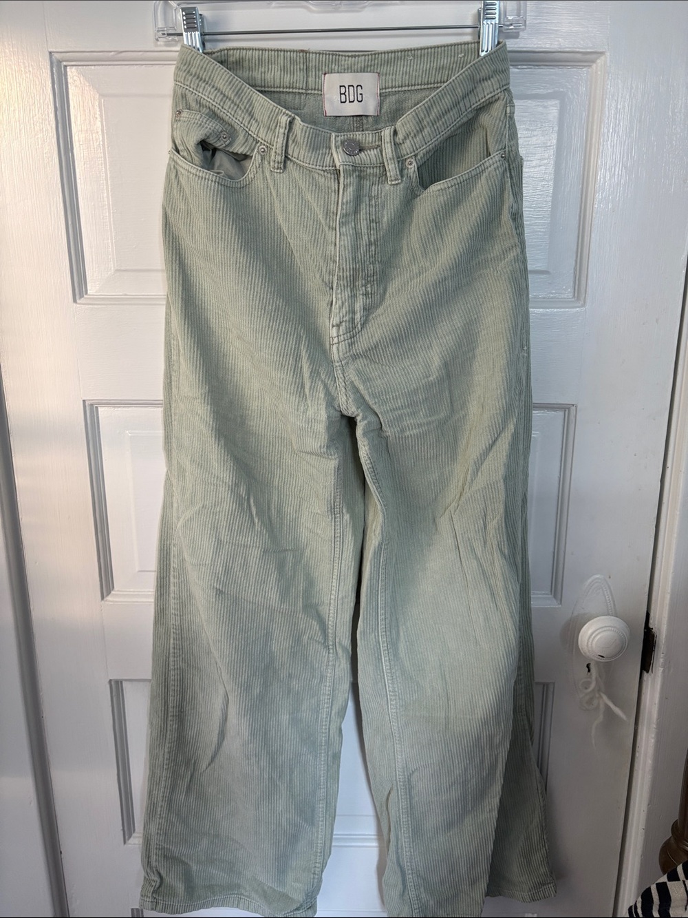 BDG Women’s Wide-Leg Corduroy Jeans in Sage Green